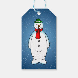 Etiqueta Para Presente Boneco de Neve Alegre