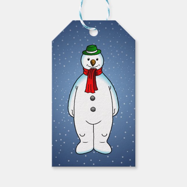 Etiqueta Para Presente Boneco de Neve Alegre (Frente)