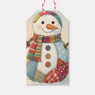 Etiqueta Para Presente Boneco de Neve Alegre