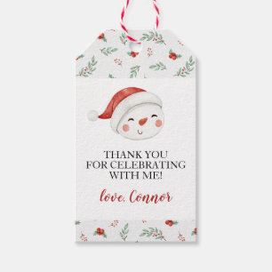 Etiqueta Para Presente Boneco de Neve de Natal Favor para Primeiro Aniver