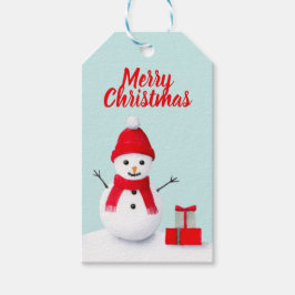Etiqueta Para Presente Boneco de neve de natal fofo aguarela pastel tendê