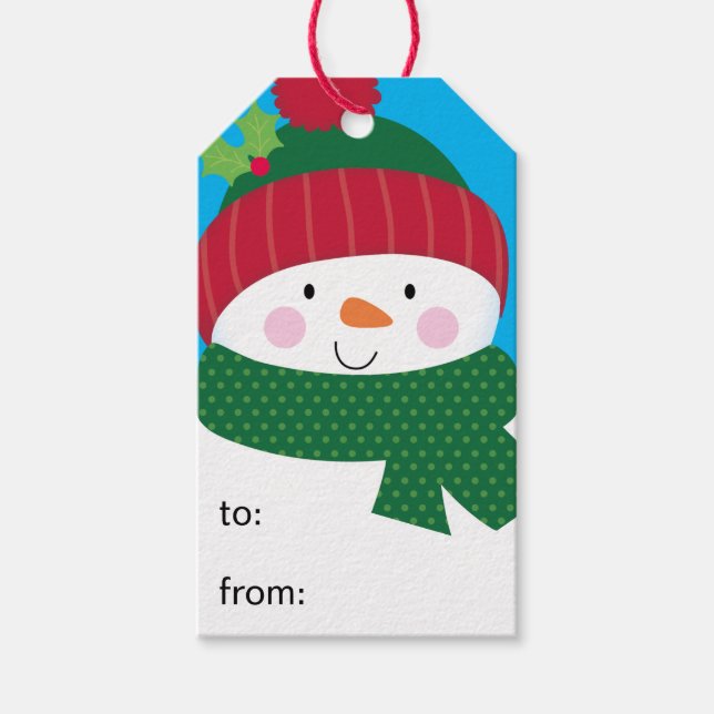 Etiqueta Para Presente Boneco de Neve Para De (Frente)