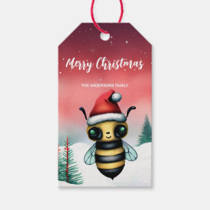 Etiqueta Para Presente Bonita abelha Papai noel festas de Natal Crianças