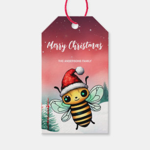 Etiqueta Para Presente Bonita abelha Papai noel festas de Natal Crianças
