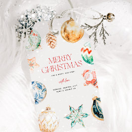 Etiqueta Para Presente Bonita Aquarela Feliz Natal