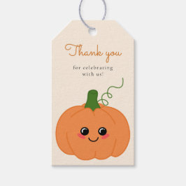Etiqueta Para Presente Bonita Chá de fraldas De Abóbora Obrigado