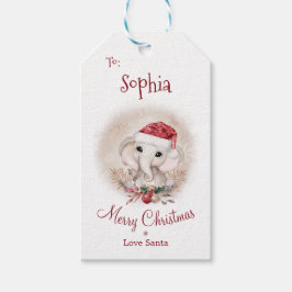 Etiqueta Para Presente Bonita Elefante Meninos Garota de Natal