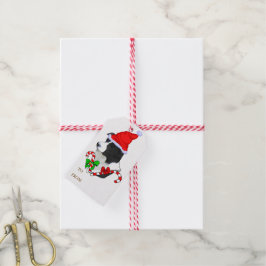 Etiqueta Para Presente Bonita Fronteira Collie Natal