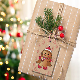 Etiqueta Para Presente Bonita Gingerpão Menina Feriado Cookie Kraft Kraft