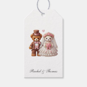Etiqueta Para Presente Bonita Noiva De Urso De Teddy E Casamento De Noite