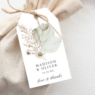 Etiqueta Para Presente Bonito Boho Botânico Favor de Casamento