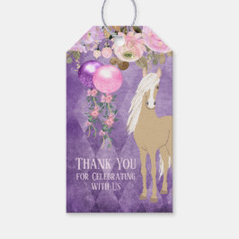 Etiqueta Para Presente Bonito Cavalo Roxo Púrpura Rosa Rosa, Tag de Anive