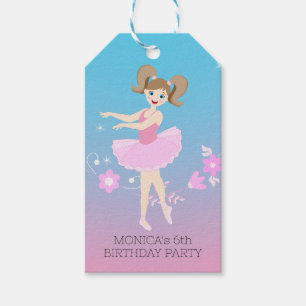 Etiqueta Para Presente Bonito Festa de aniversário da garota Ballerina
