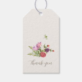 Etiqueta Para Presente Bonito Floresta Floral Obrigado