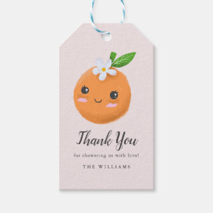 Etiqueta Para Presente Bonito Laranja Rosa Pequeno Chá de fraldas Cutil