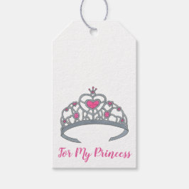 Etiqueta Para Presente Bonito Princesa Rosa Tiara Festa de aniversário Gi