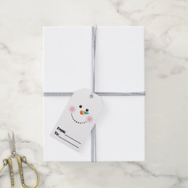 Etiqueta Para Presente Bonito Unicorn Rainbow Horn Nose Snowman