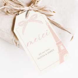 Etiqueta Para Presente Bonjour Bébé Pink Paris Eiffel Baby Shower Favor