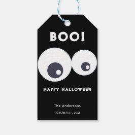 Etiqueta Para Presente Boo Bonito Monstros Olhos Feliz Dia das Bruxas Neg
