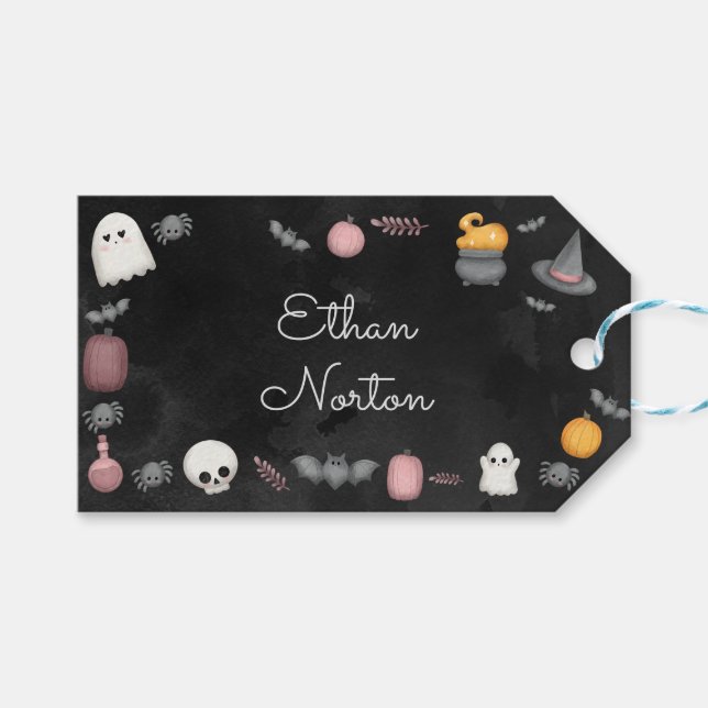 Etiqueta Para Presente Boo! Festa de aniversário de criança Spooktacular (Frente (horizontal))