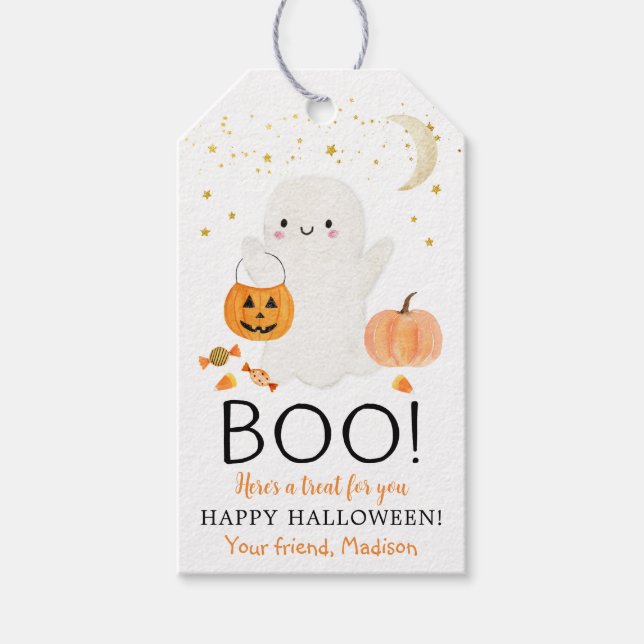 Etiqueta Para Presente BOO Ghost Halloween (Frente)