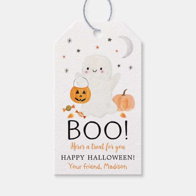 Etiqueta Para Presente BOO Ghost Halloween (Frente)