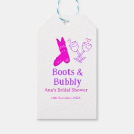 Etiqueta Para Presente Boots & bubble champagne chá de panela rosa