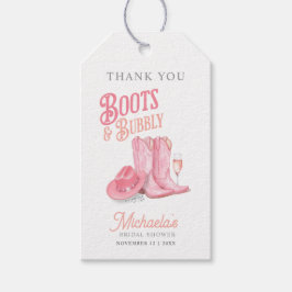 Etiqueta Para Presente Boots & Bubble Western Cowgirl Chá de panela rosa