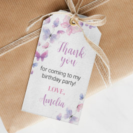 Etiqueta Para Presente Borboleta Aniversário Obrigado Tag