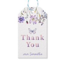 Borboleta de Flor Selvagem Roxa Marca de Presente 