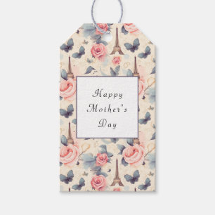 Etiqueta Para Presente Borboleta e Dia de as mães de Torre Eiffel