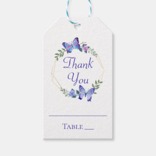 Etiqueta Para Presente Borboletas Azul Borboleta Floral Placecard