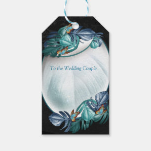 Etiqueta Para Presente Borboletas de Paraíso/Turquesa Tropical Splash