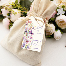 Etiqueta Para Presente Borboletas lavanda chá de panela obrigado a favor