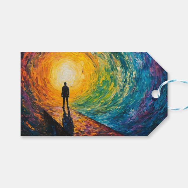 Etiqueta Para Presente Borda da Dimensão (Frente (horizontal))