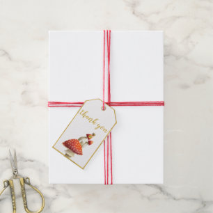 Etiqueta Para Presente Borda de folha de ouro, cogumelos e abelhas, chá 