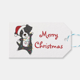 Etiqueta Para Presente Border Collie Christmas Dog Winter Animals Dogs Tr