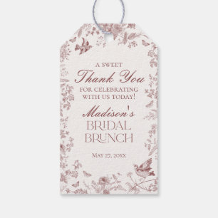 Etiqueta Para Presente Borgonha Toile De Jouy Floral Favoritos para Café