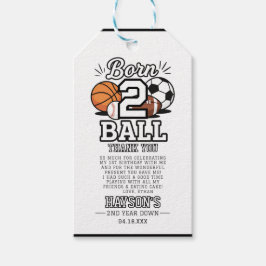 Etiqueta Para Presente Born 2 Ball Sports Themed Boy 2nd Birthday Party
