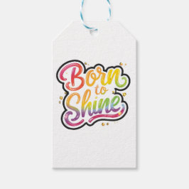 Etiqueta Para Presente Born to Shine Pride | LGBTQ Rainbow Quote Art 