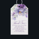 Etiqueta Para Presente Botanical Purple Flowers Elegant Thank You<br><div class="desc">Botanical boho lavender purple flowers and sage greenery wedding thank you favor tags</div>