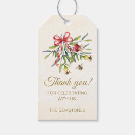 Etiqueta Para Presente Botanical Watercolor Pomegranate Cottage Birthday