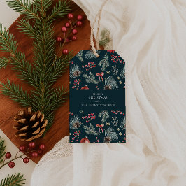 Etiqueta Para Presente Botânicos de Inverno Laço Coquette | Natal