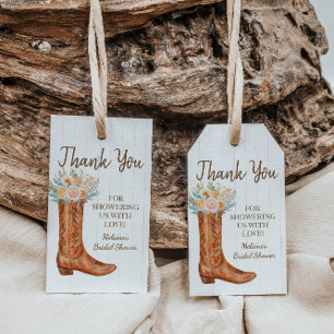 Etiqueta Para Presente Botas Rústicas Country Obrigada Chá de Noiva