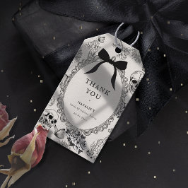Etiqueta Para Presente Bow Floral Skull RIP Twenties 30th Birthday Party