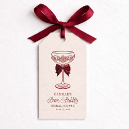 Etiqueta Para Presente Bows and Bubbly Bridal Shower Favor Tag