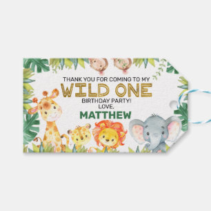 Etiqueta Para Presente Boys Foliage Wild One Safari