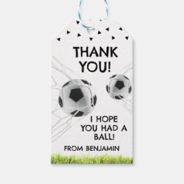 Etiqueta Para Presente Boys Soccer Sports Obrigado Aniversário de criança