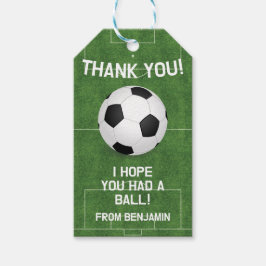 Etiqueta Para Presente Boys Soccer Sports Obrigado Aniversário de criança