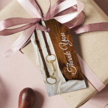 Branca Satin Horse Bit Western Wedding Tags